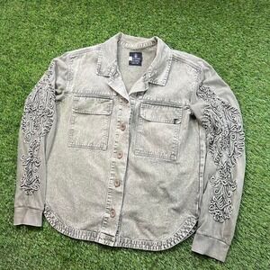 Y2K Vintage Volcom Women's M Shacket embroidered Skater Emo Grunge